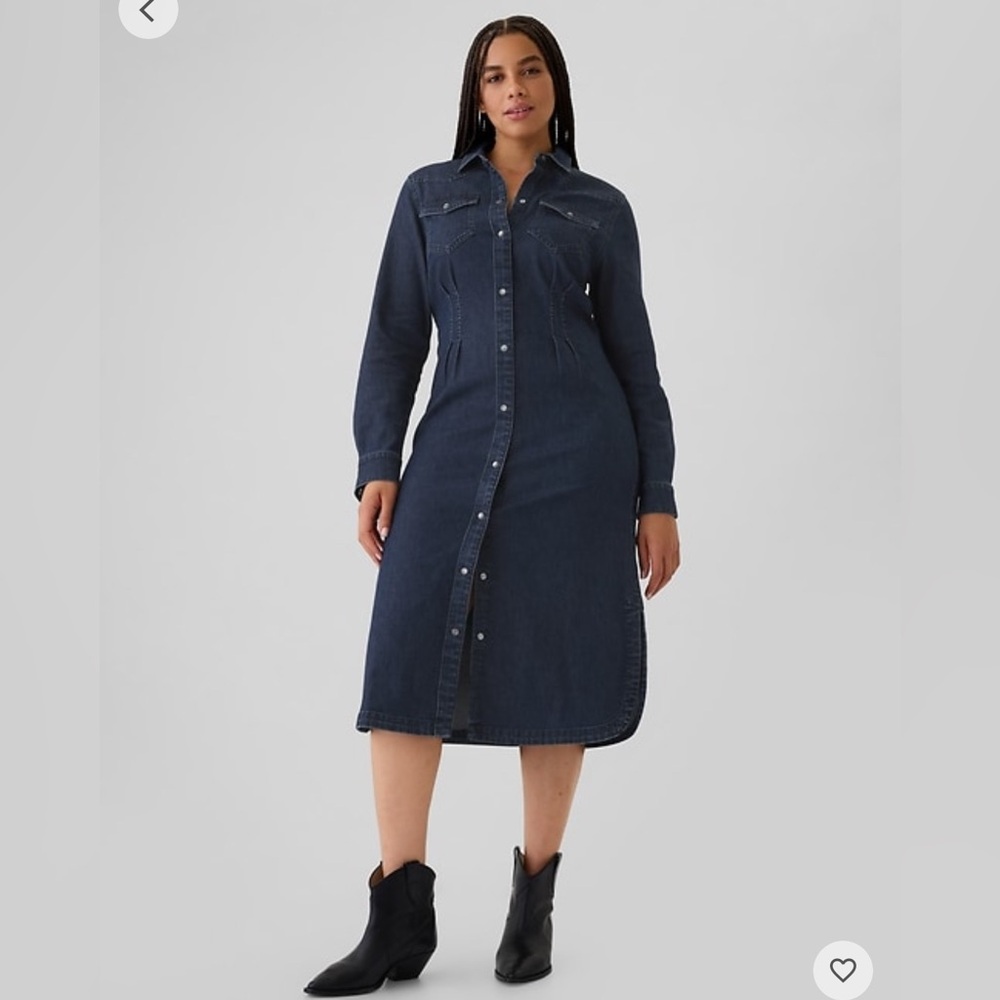 Denim Button-Down Dress